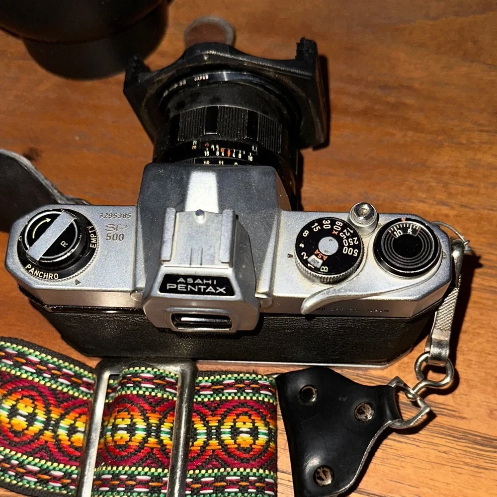 Honeywell Pentax Silver and Black Film Camera